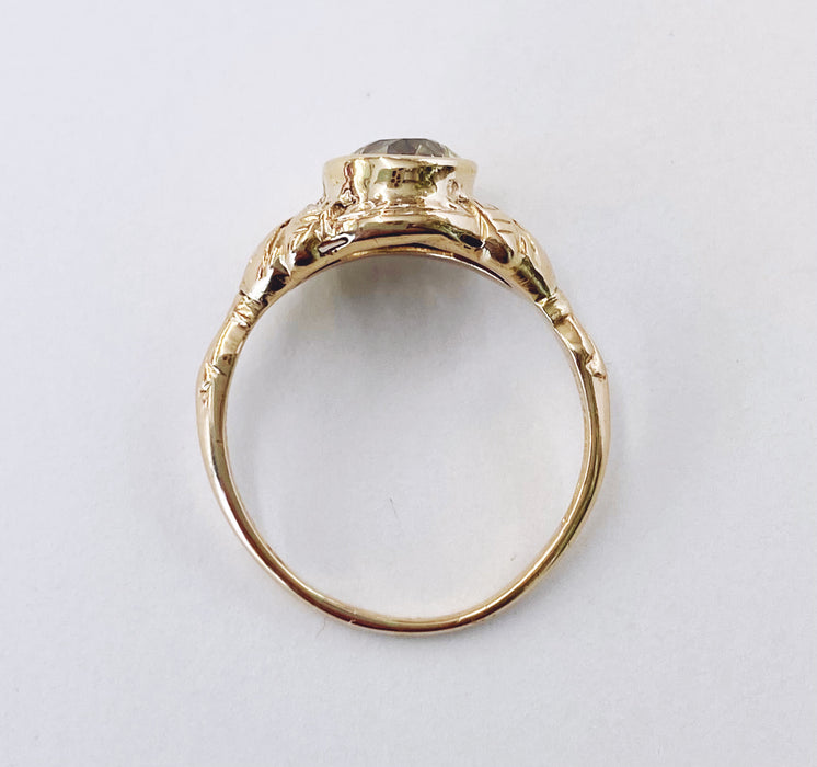 Antique Bezel Set Yellow Gold Ring