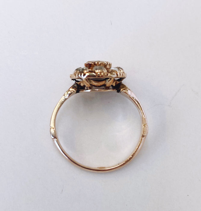 Early Victorian Rose Cut Diamond Ring Circa 1880's