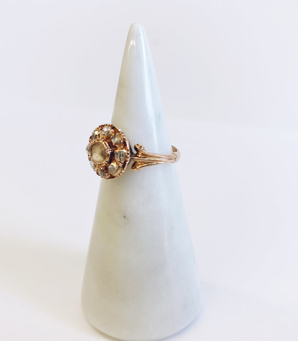 Early Victorian Rose Cut Diamond Ring Circa 1880's