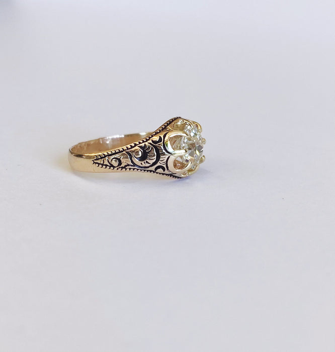 Victorian Belcher Ring with Engraving