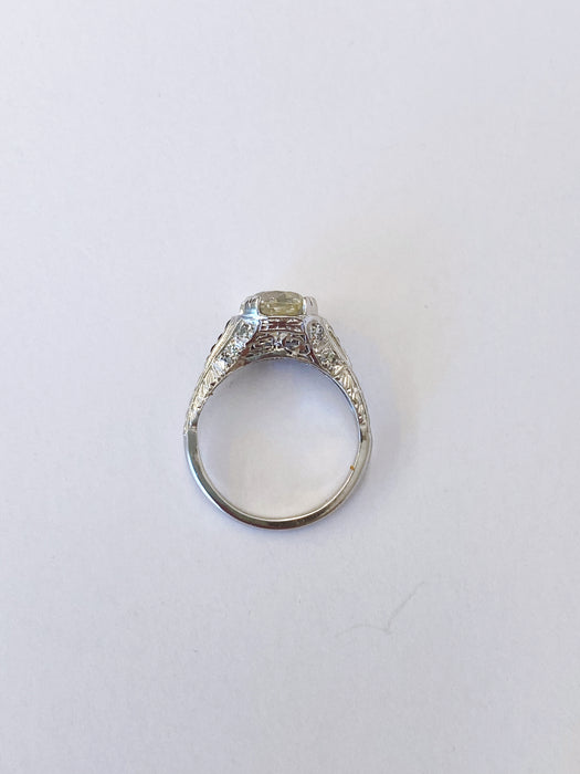 1.89 carat Diamond And Sapphire Platinum Ring