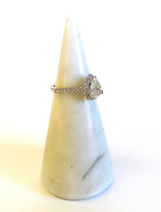 Pear Shape Diamond Halo Ring