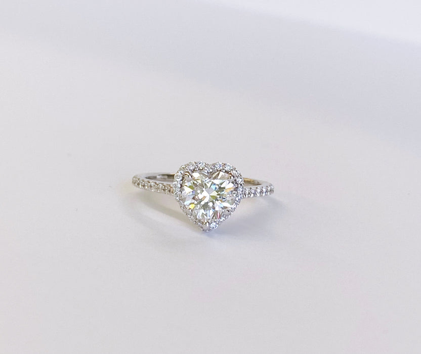 Heart Shape Diamond Halo Ring
