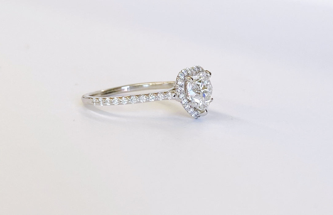 Heart Shape Diamond Halo Ring