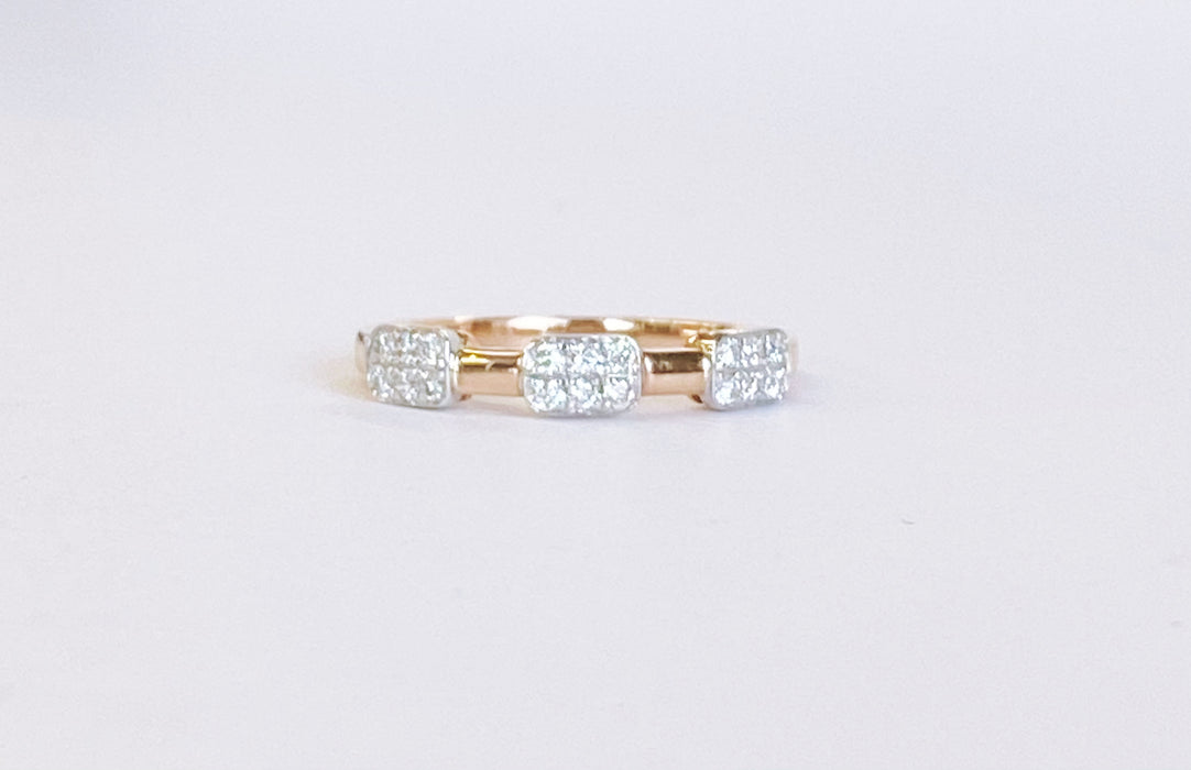 White and Rose Gold Pave' Band