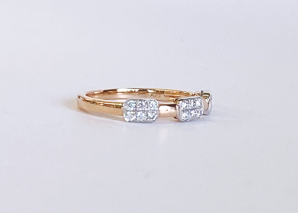 White and Rose Gold Pave' Band