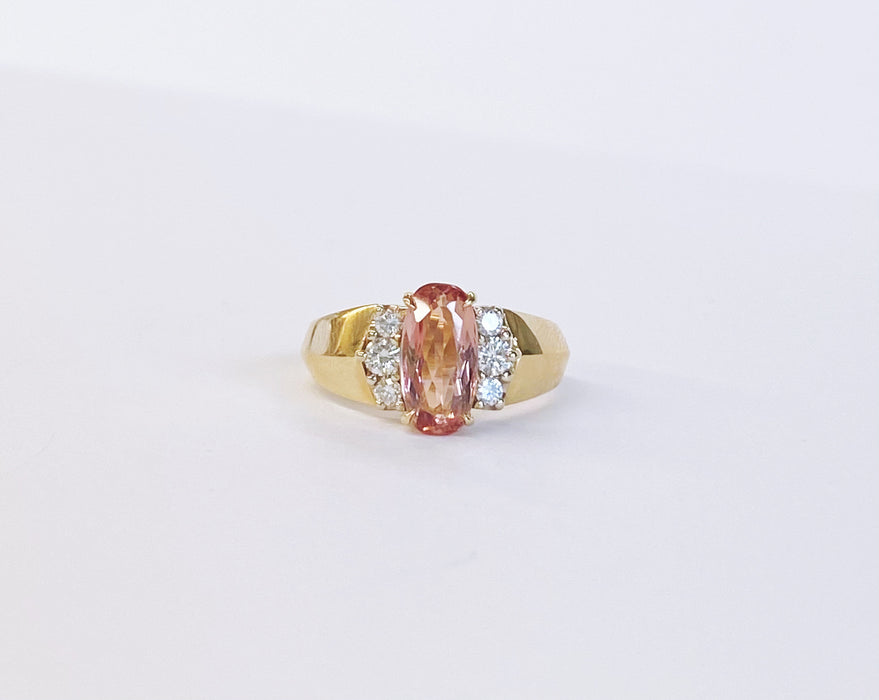 Custom Imperial Topaz and Diamond Ring