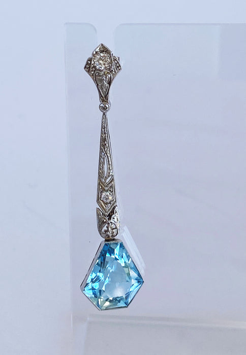 Vintage 12 carat Aquamarine Drop Earrings