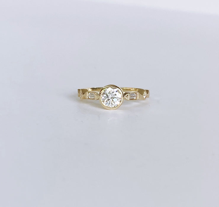 Bezel Set Yellow Gold Engagement Ring