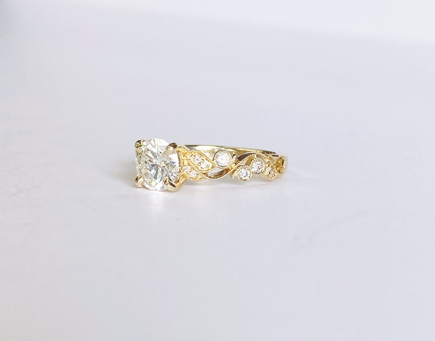 Floral Inspired Yellow Gold Diamond Ring