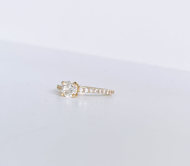 Yellow Gold Cathedral Style Engagement Ring