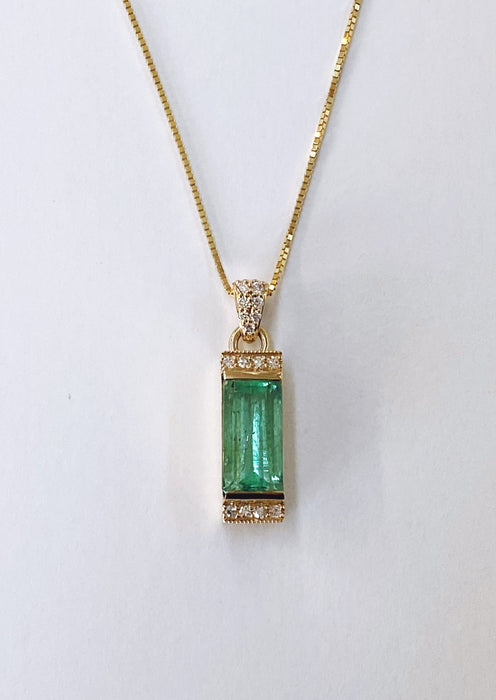 Custom Emerald and Diamond Pendant