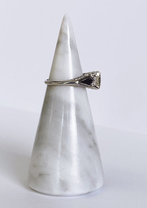 Tacori Platinum Princess cut and Sapphire Ring