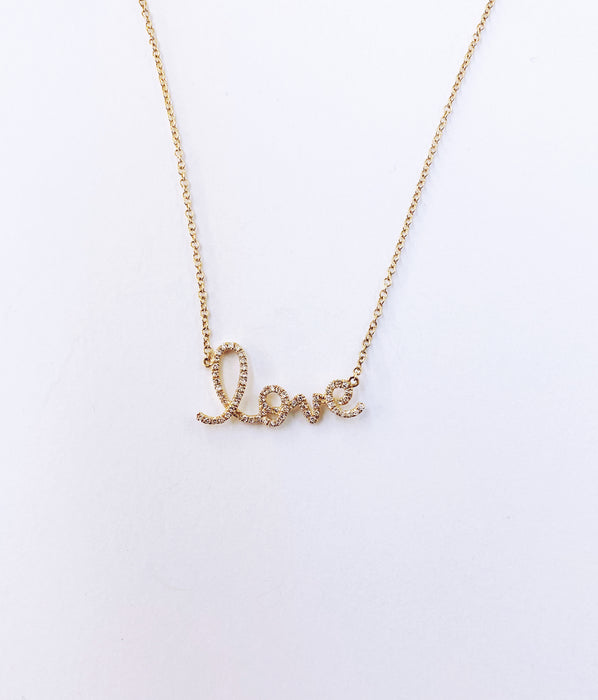 Diamond 'Love' Necklace