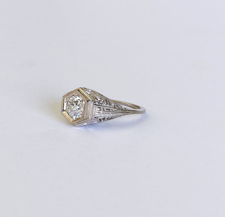 .66ct Filigree Art Deco Ring