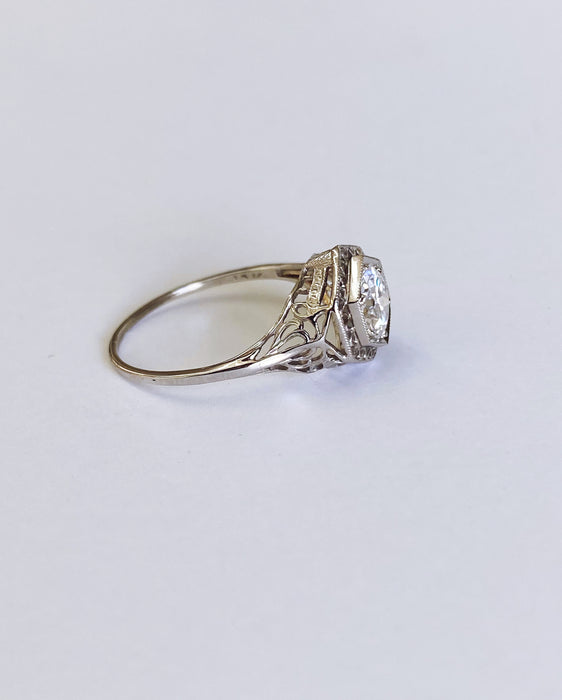Delicate Ornate Filigree Art Deco Ring