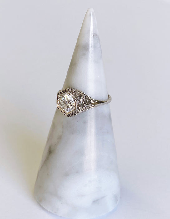 Delicate Ornate Filigree Art Deco Ring