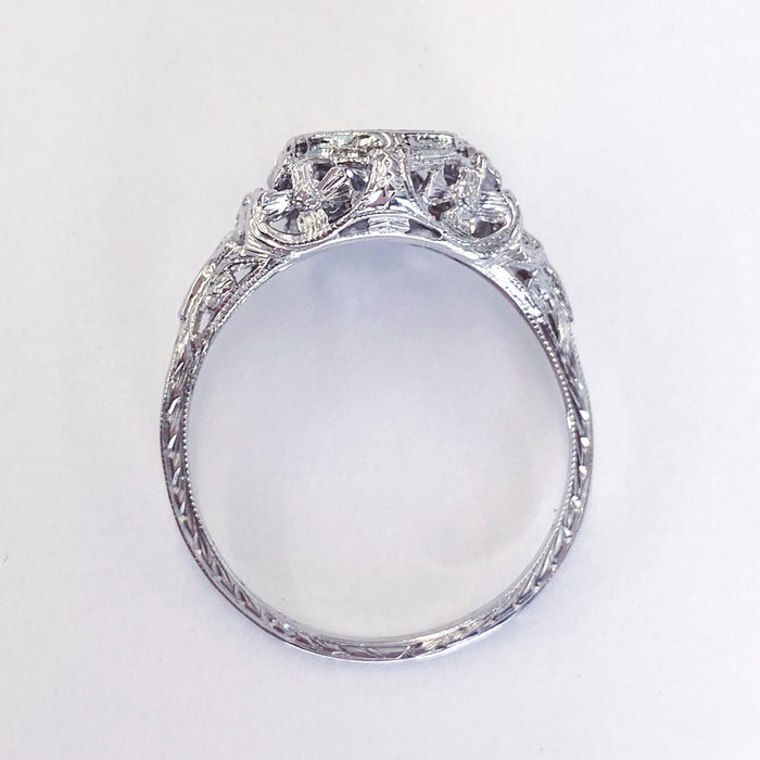 0.48 carat European cut Diamond Filigree Ring
