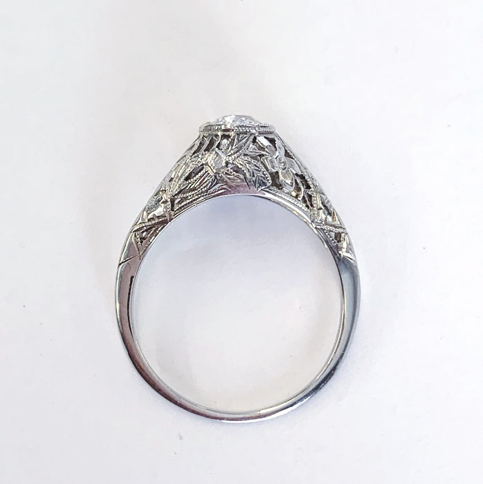 Asymmetrical Filigree Diamond Ring