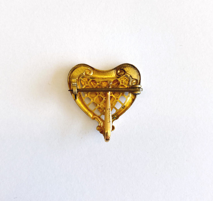 Gold-filled Heart-shaped Watch Pin, Victorian